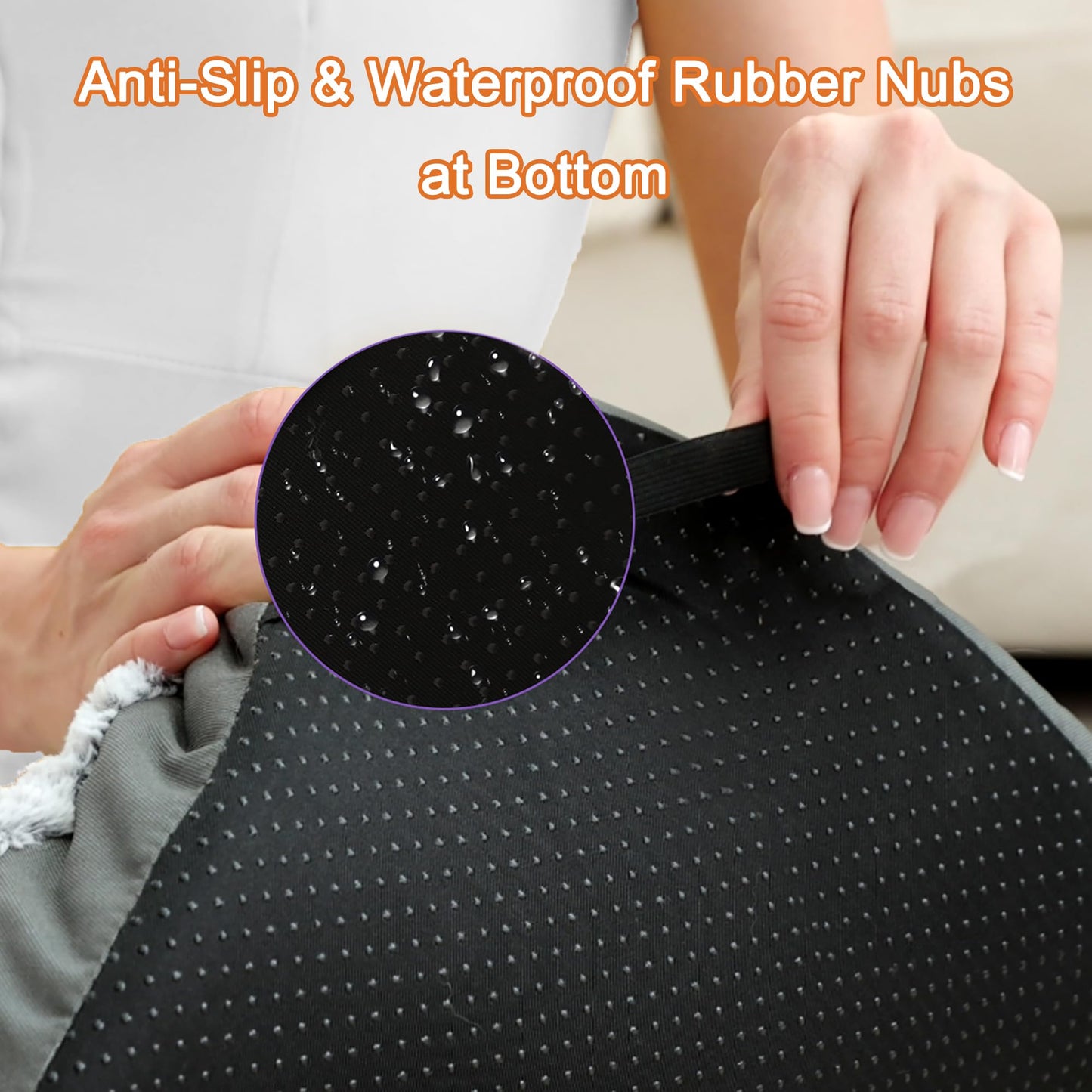 Rivosta™ Deluxe Dog Bed | Washable Fluffy Crate Mat & Kennel Pad with Anti-Slip Base – Large (35" × 23", Grey)