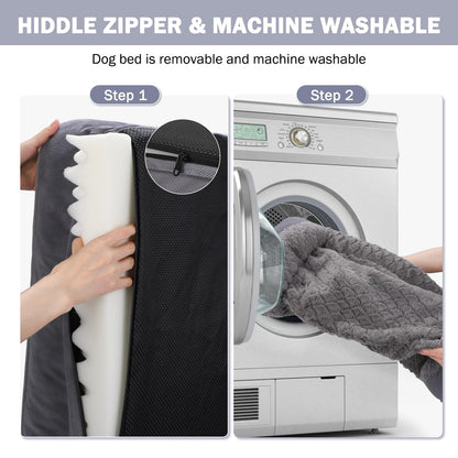 Rivosta™ XL Dog Sofa Bed | Large Orthopedic Egg-Crate Foam Pet Couch with Waterproof Lining & Non-Slip Base – Washable Cover