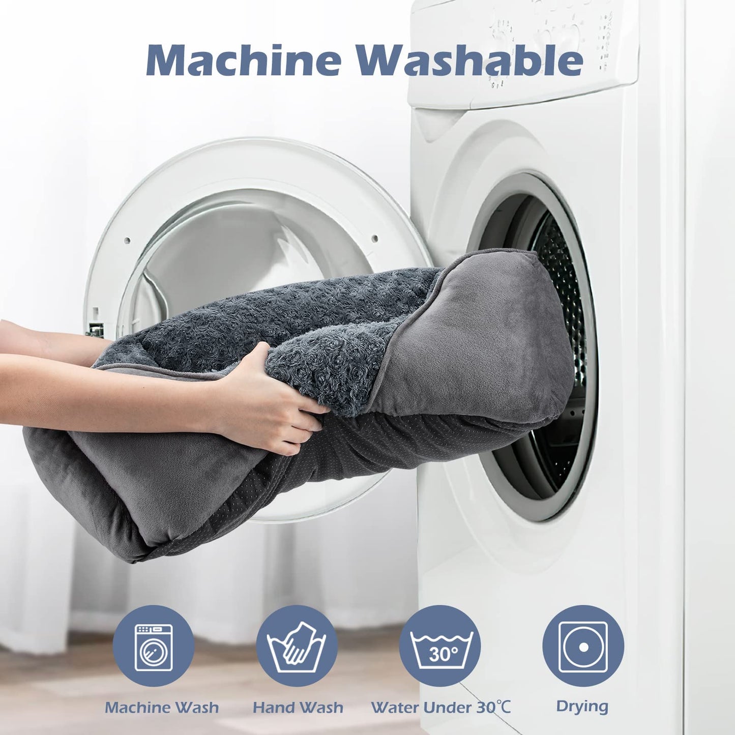 Rivosta™ Orthopedic Dog Bed | Washable Calming Rectangle Pet Cuddler with Anti-Slip Base – Small (20" × 19" × 6")