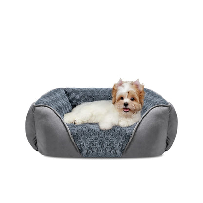 Rivosta™ Orthopedic Dog Bed | Washable Calming Rectangle Pet Cuddler with Anti-Slip Base – Small (20" × 19" × 6")