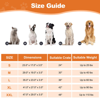 Rivosta™ Deluxe Dog Bed | Washable Fluffy Crate Mat & Kennel Pad with Anti-Slip Base – Large (35" × 23", Grey)