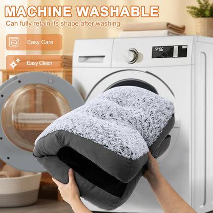 Rivosta™ Deluxe Dog Bed | Washable Fluffy Crate Mat & Kennel Pad with Anti-Slip Base – Large (35" × 23", Grey)