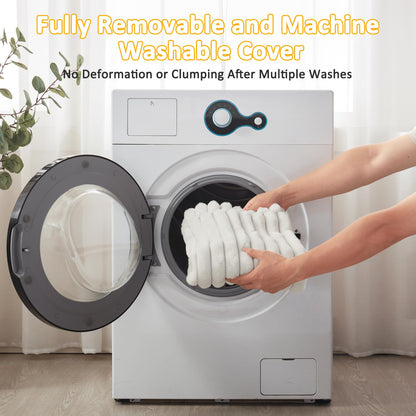 Rivosta™ Large Dog Bed | 35" × 23" Flat Pet Mat with Thick Shredded Foam, Removable Washable Cover & Anti-Slip Bottom (Cream)