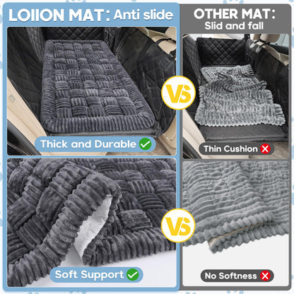 Rivosta™  Dog Car Bed Mat | 56" × 28.7" Non-Slip Backseat Extender, Chew-Resistant Travel Pad & Scratch-Proof Pet Blanket for Trucks, SUVs & Sedans (Grey)