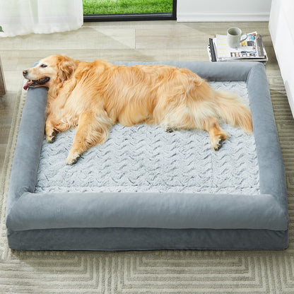 Rivosta™  XL Dog Sofa Bed | Extra-Large Orthopedic Pet Couch with Bolster Sides & Removable Waterproof Washable Cover