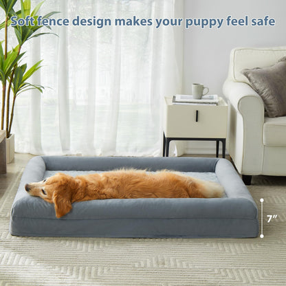 Rivosta™  XL Dog Sofa Bed | Extra-Large Orthopedic Pet Couch with Bolster Sides & Removable Waterproof Washable Cover
